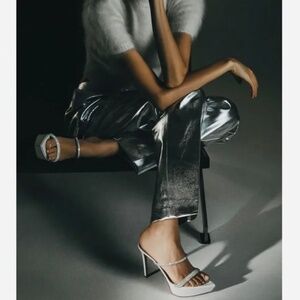 Gianvito Rossi White Cannes Crystal Platform Stiletto Sandals US9.5/IT39.5